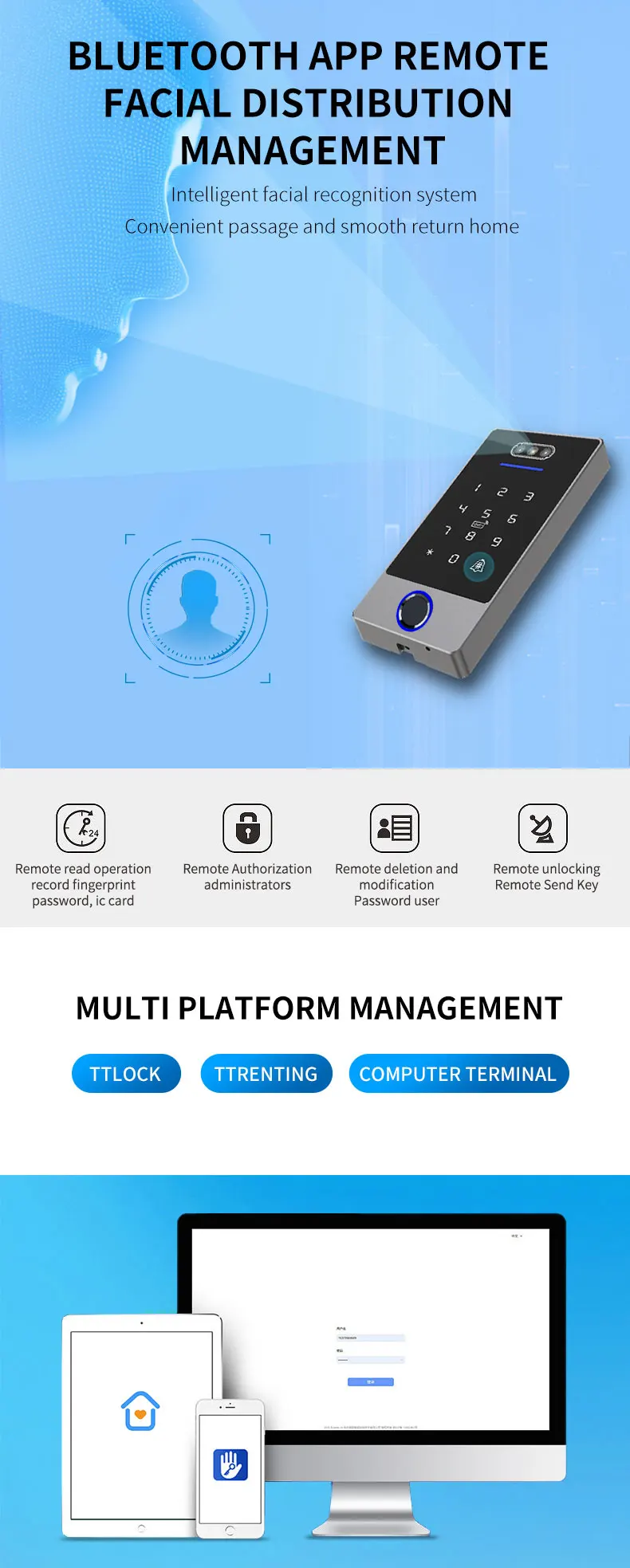 3D Face Recognition Access Control System - Biometric & Waterproof