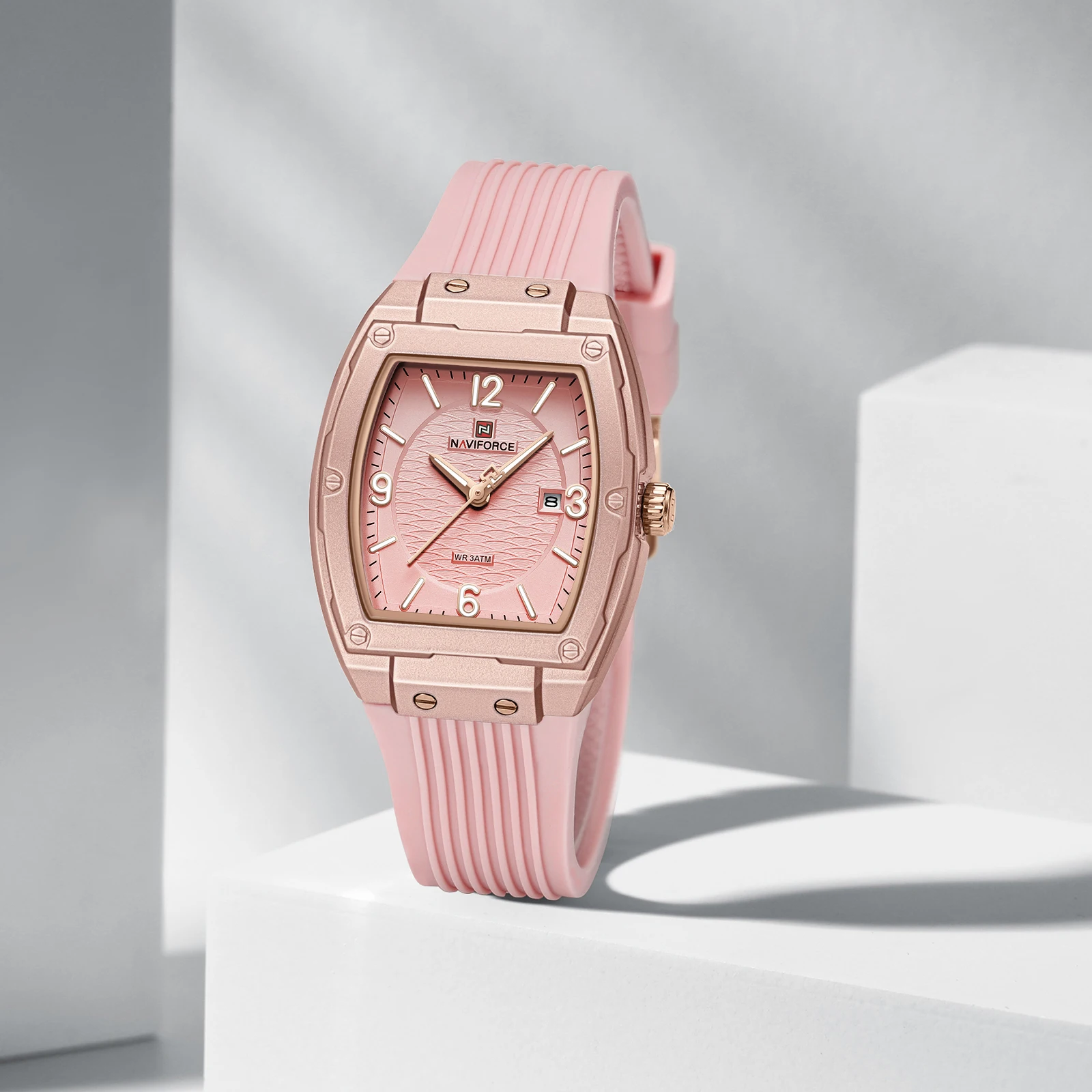 NAVIFORCE Women Watch Top Brand Luxury Fashion Original Luminous Wristwatch Silicone Bracelet Original Simple Female Clock 5070