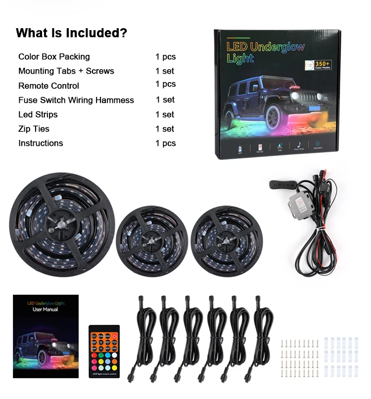 Custom 6pcs Rgbic Dream Color Chasing Rainbow Under Glow Ip68