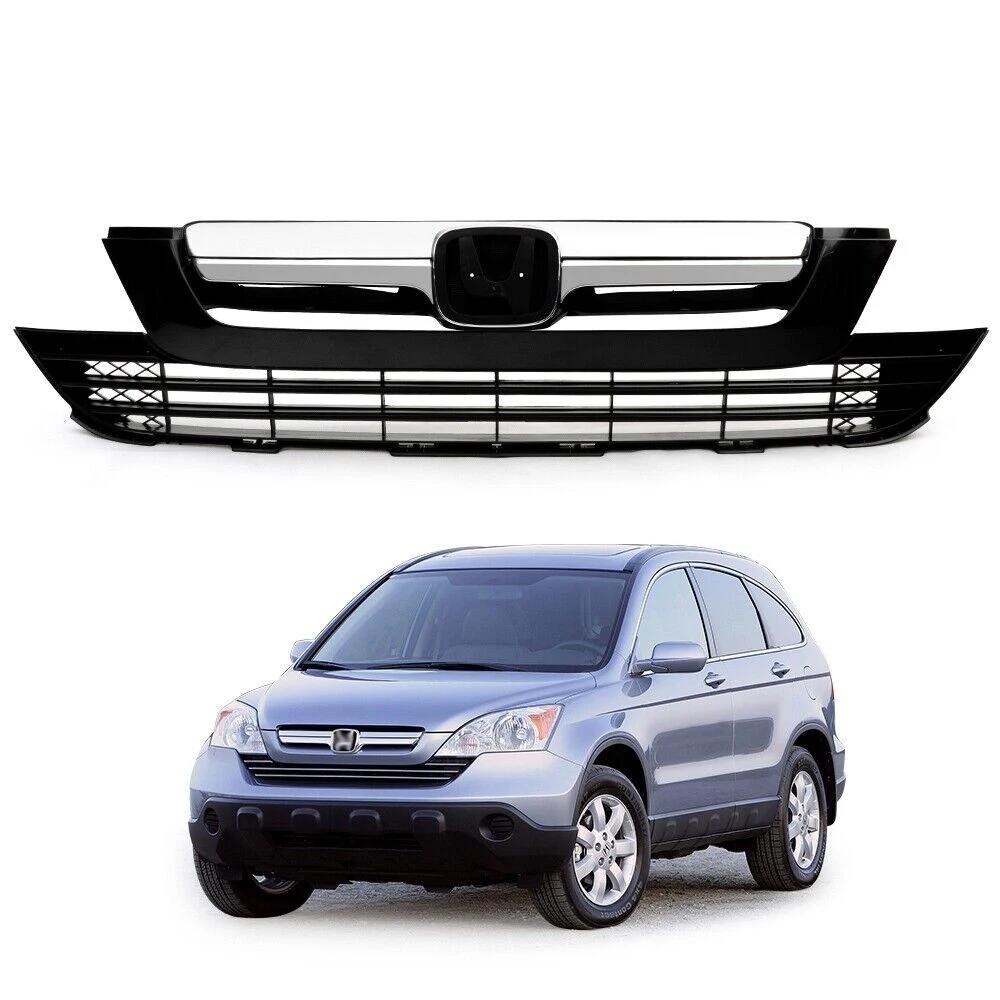 OEM auto parts front bumper chrome black upper lower grille for Honda CRV CR-V 2007 2008 2009