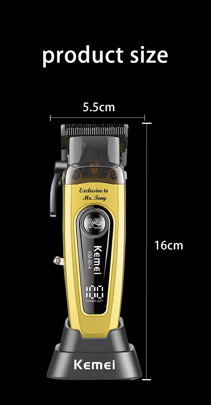 KEMEI Km-90-4 Professional Electric Hair Clipper - 10W Adjustable