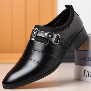 Fashion Casual PU Shoes for Men Pointed Toe Dress Shoes Male Formal Wedding Oxfords Shoes