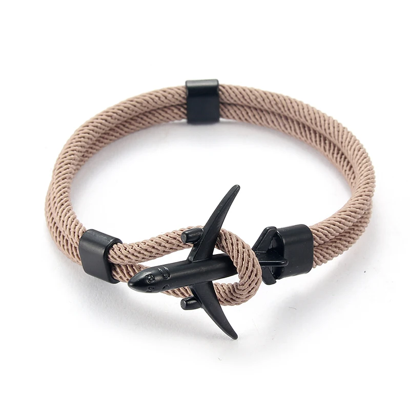 Amazon.com: iZasky Airplane Anchor Bracelet Charm Paracord Rope Pilot Jewelry  Flight Attendants Fashion for Men Woman Aviator Style (Black, 19):  Clothing, Shoes & Jewelry