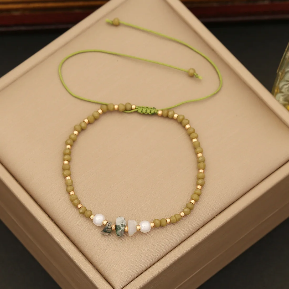 Set di 7 braccialetti per ragazze, stile bohémien, da spiaggia, con perline e bracciale elastico taglia unica Blu