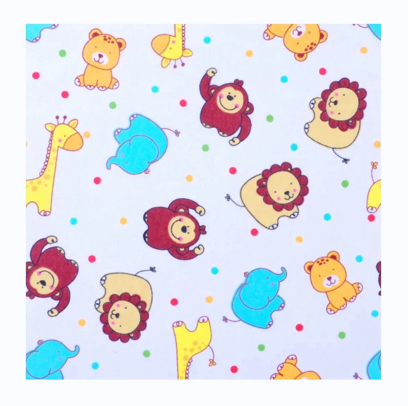 High Quality Custom Printing 100% Combed Cotton Brushed Flannel Fabric for Kids Pajamas