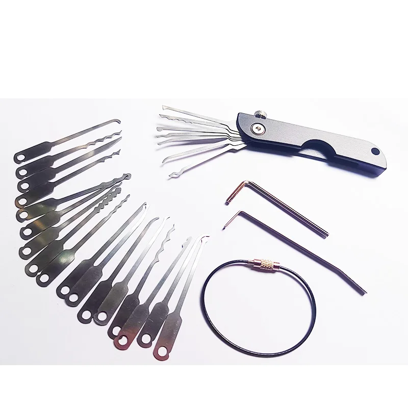 New Arrival Second Generation Multifunctional Foldable Jacknife Jack Knife  24 in 1 Pocket Fold Folding Tool Lock Pick Set