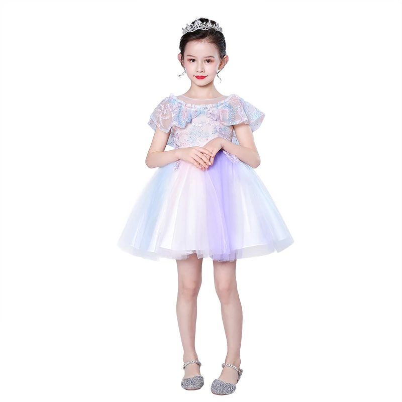 Beautiful Kids Girls Formal Party Wedding Dresses 2 Colors Hight Quality 3Y-9Y 
