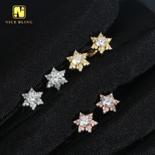 Ready Stock Cheap Price Fine Quality Flower Star moissanite stud earring for women Cluster Moissanite Jewelry GRA Certificate