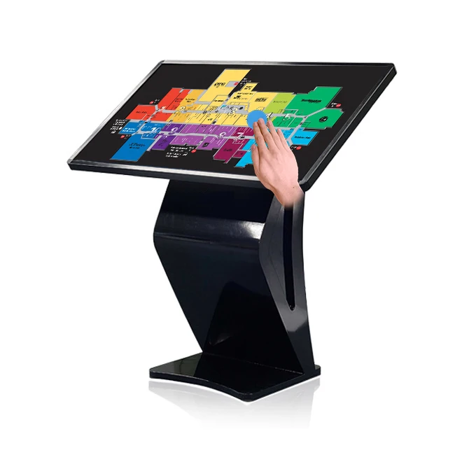 Curved Tv Monitor Lcd Digital Standee With Software 43 Inch Mall Restaurant Touch Table Kiosk Stand