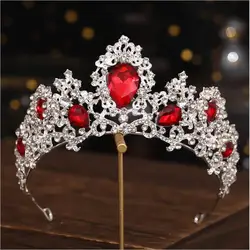 Свадебные украшения для волос, аксессуары, великолепные синие головные повязки с кристаллами, Тиары и короны для невесты, повязка для волос для девочек, подарки на выпускной вечеринку