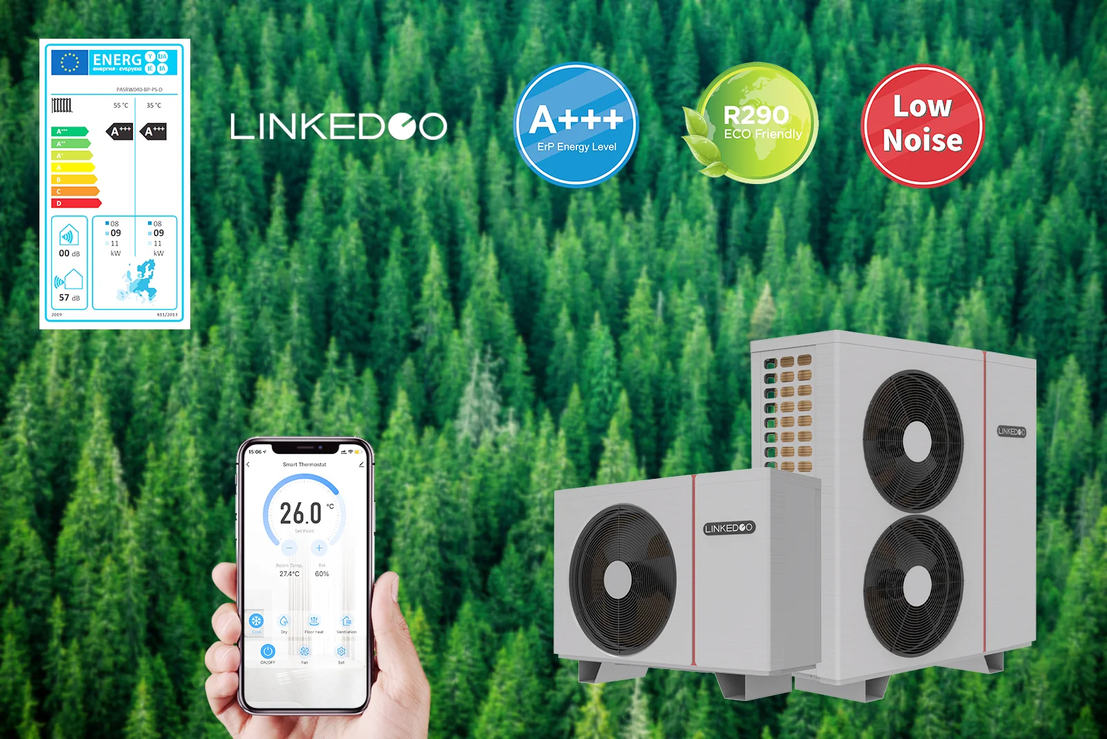 A+++ R290 Dc Full Inverter Heat Pump Monoblock Air To Water Smart Heat