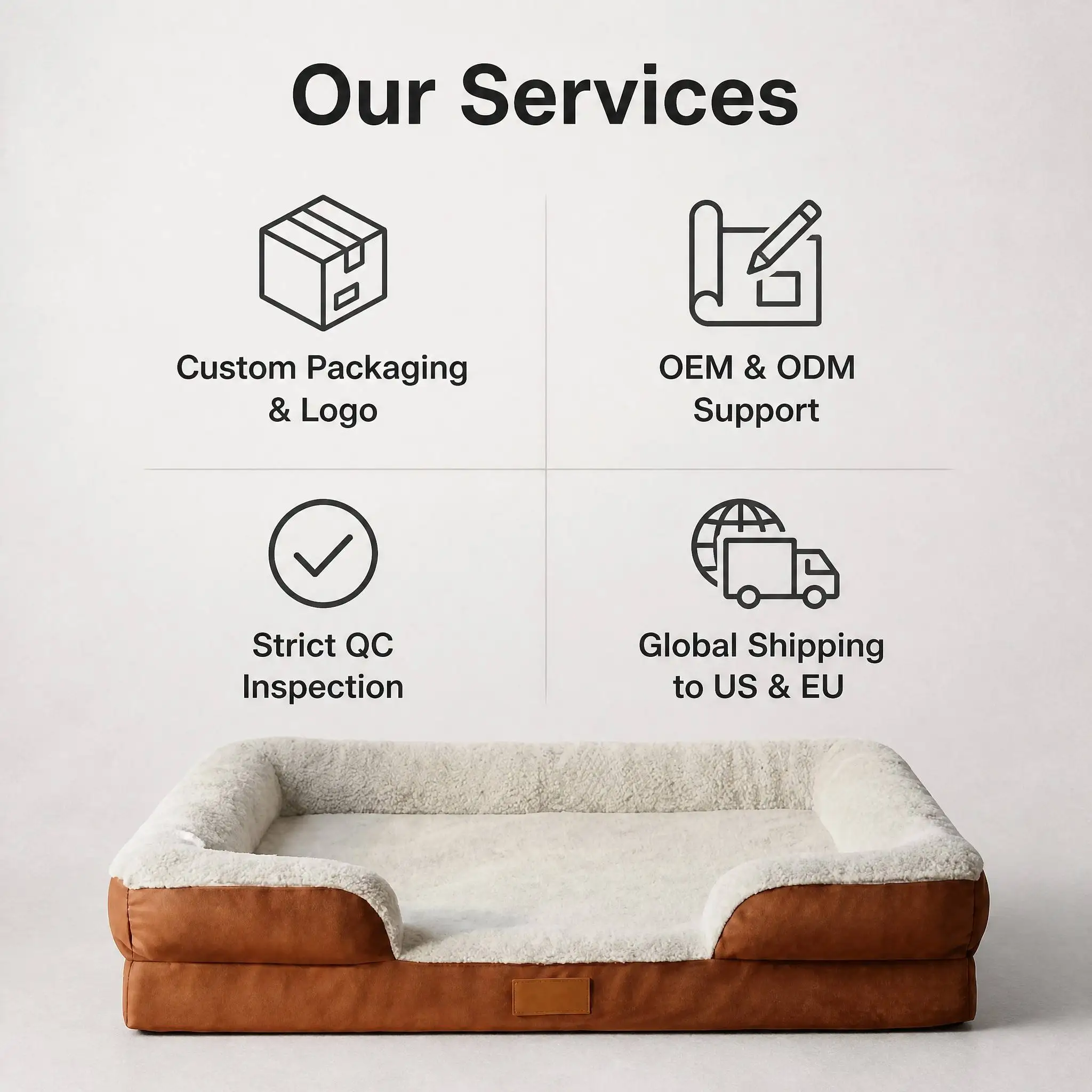 Luxury Velvet Sofa Dog Bed Orthopedic — Product details 7