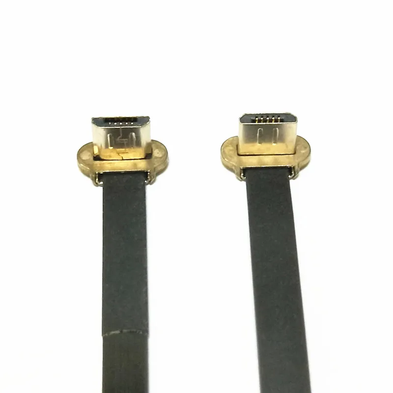 2020 Newest Design 90 Degree Right Angle USB to Micro USB Flat Ribbon Cable Data Charging Cable