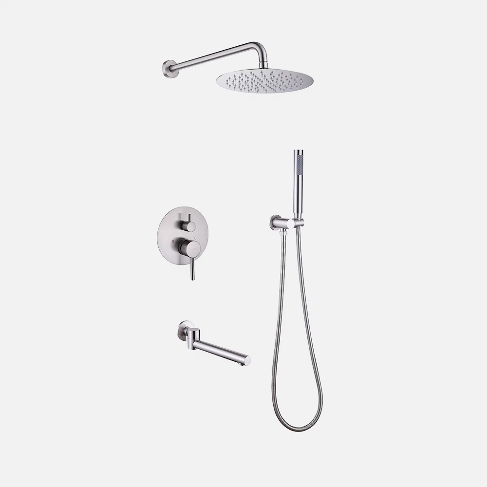 Modern Design Ceiling Mounted Mixer Shower Set Circular Design Brass Shower Mixer Bathroom Hot And Cold Rain Shower Set