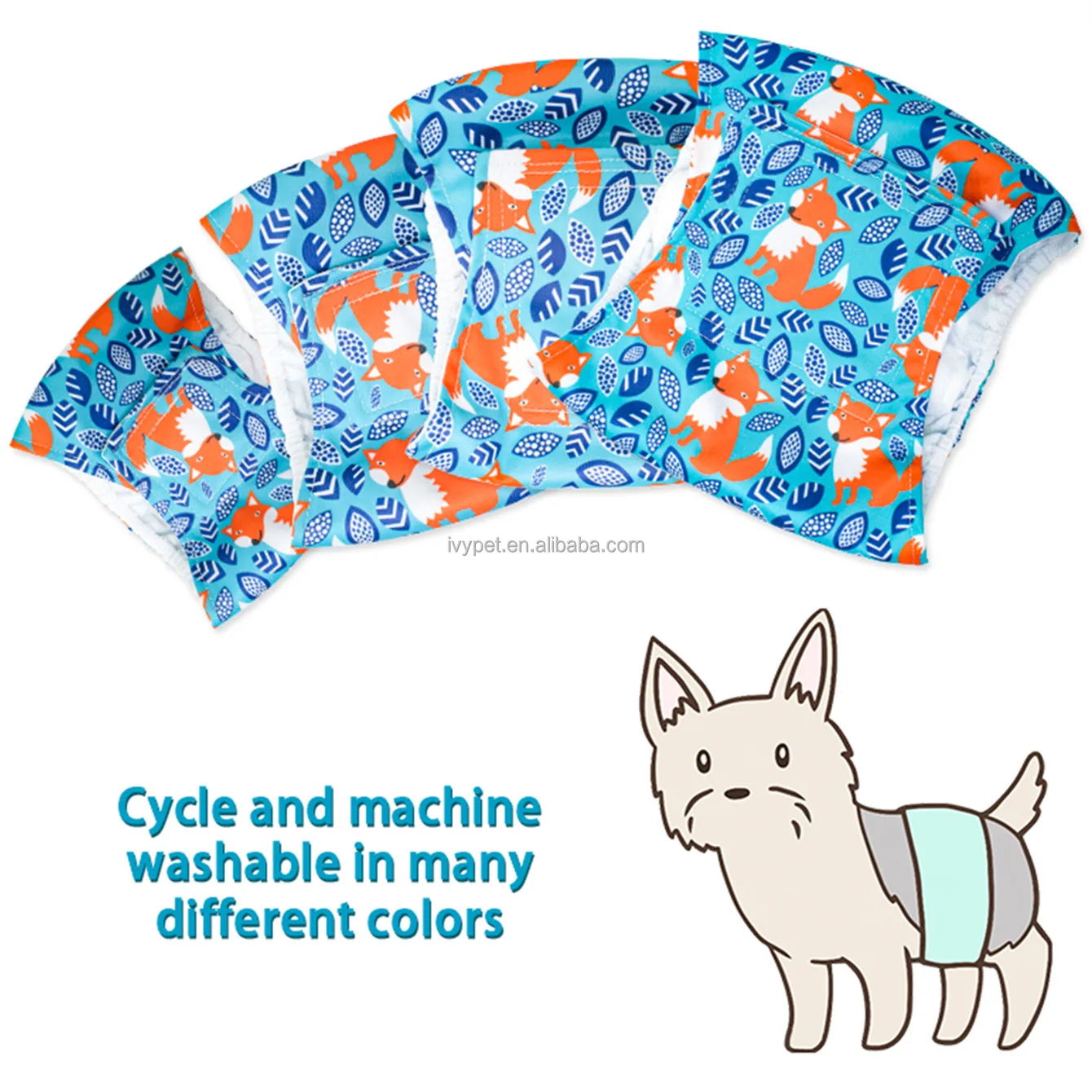 Reusable Diaper Dogs Underwear Adjustable Wholesale Dog Diaper Factory Custom Patterns Pet Cloth Diaper manufacture