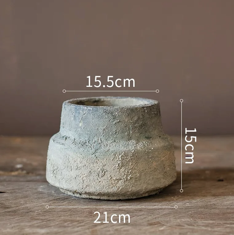 New arrival vintage style home garden decorative concrete flower pots antique cement pot for plants