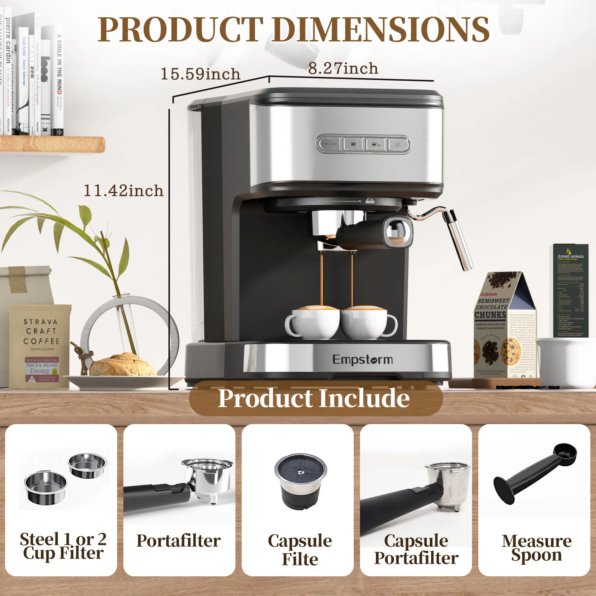 Best Selling Espresso Coffee Maker Italian Coffee Machine 15 Bar