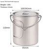 Gray Titanium hanging pot with slanted handle 750ml - 750ml