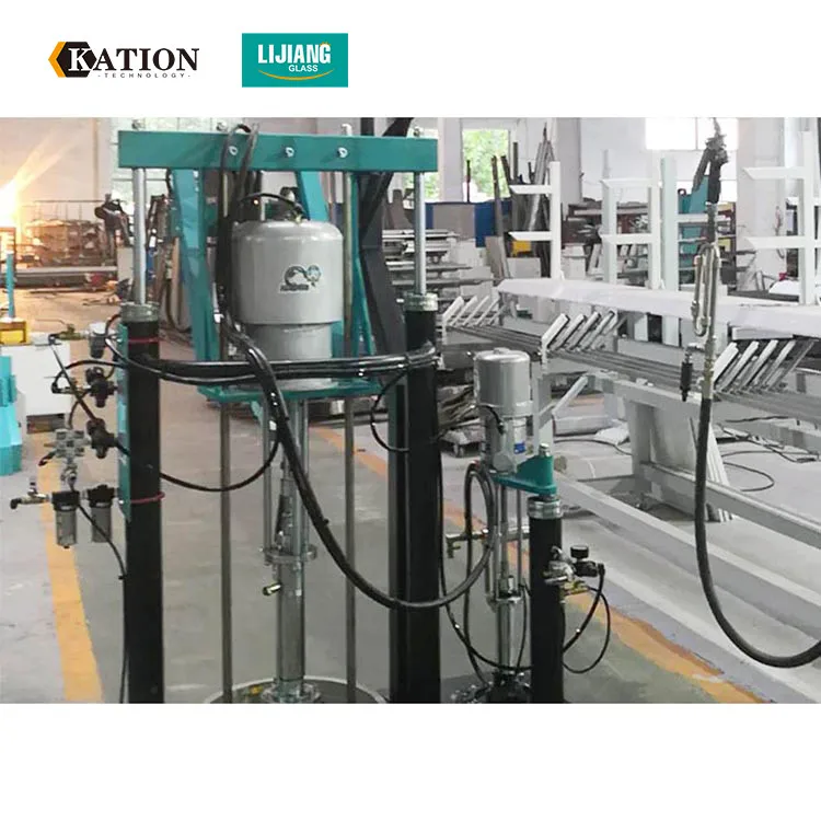 Horizontal Two-pump Sealant Sealing Machine 4L/min Air Pressure for Insulated Glass Hollow Glass Processing 3