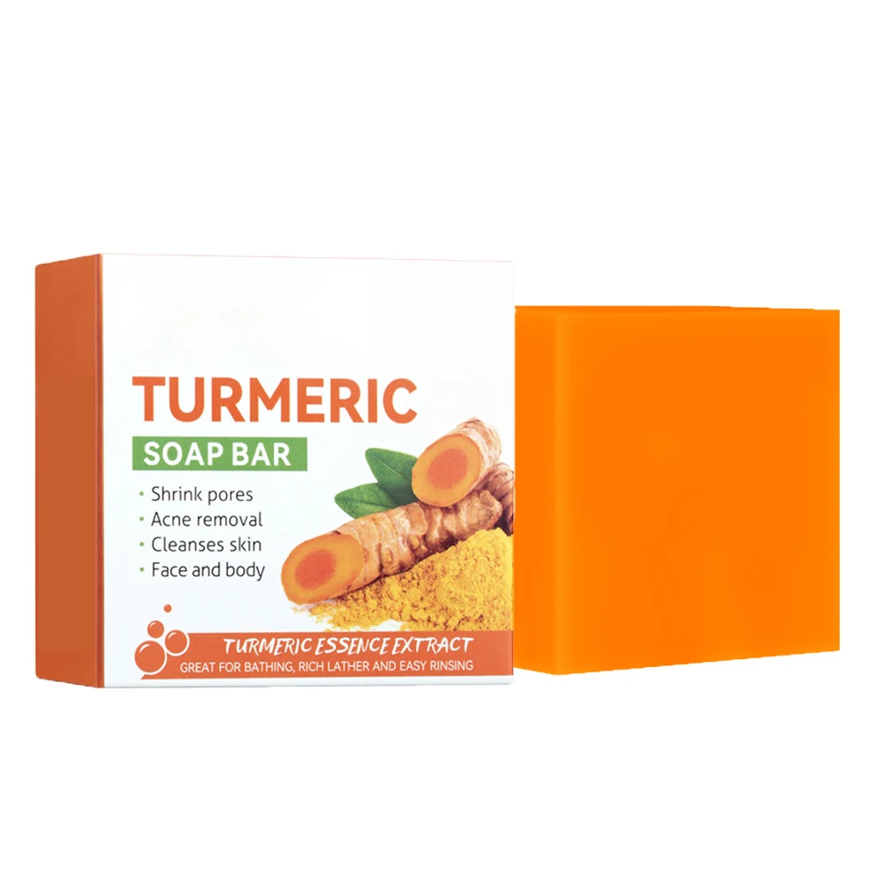 Pure natural turmeric and lemon soap for skin whitening handmade
