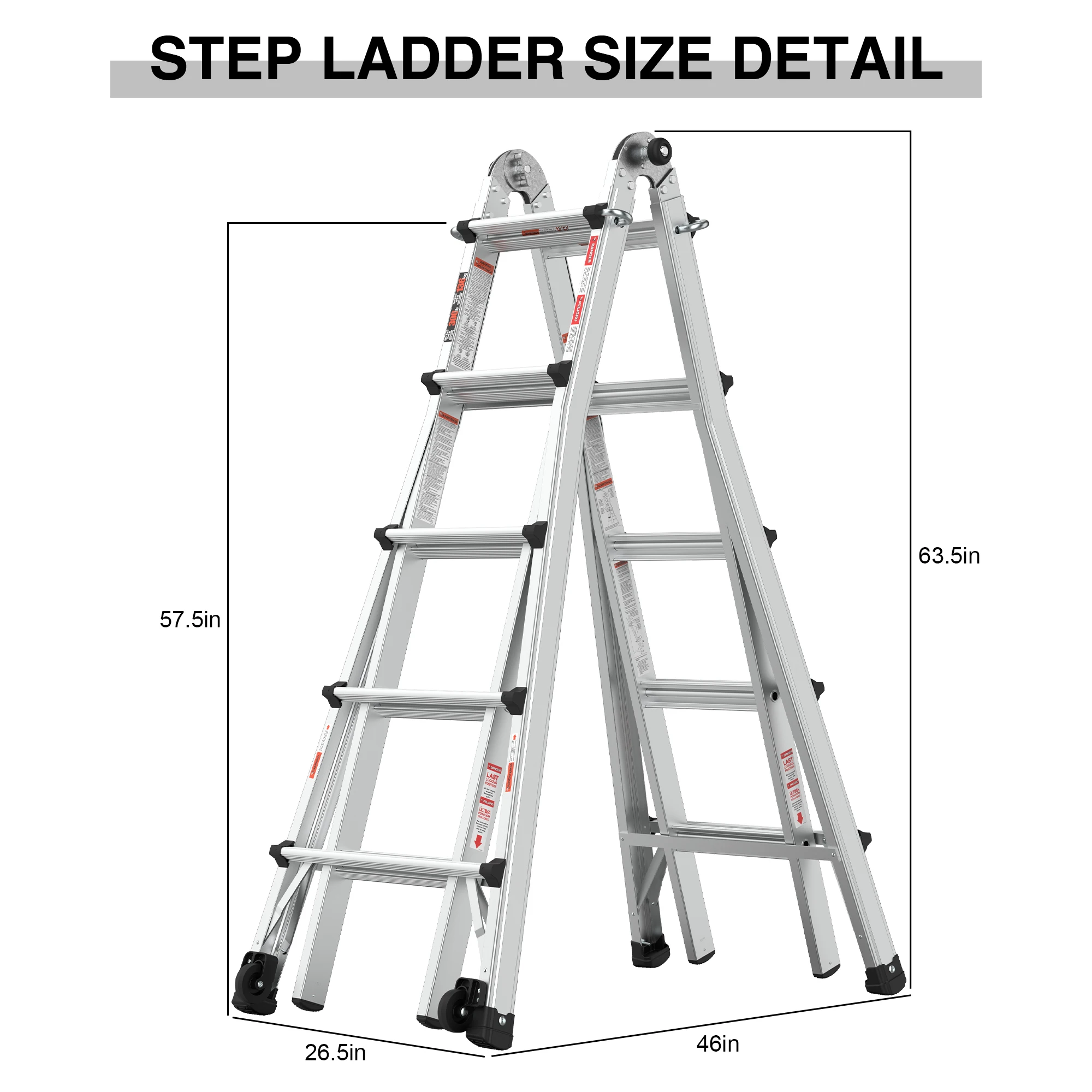 Aluminum Frame Extension Foldable Ladder Telescopic Ladders With