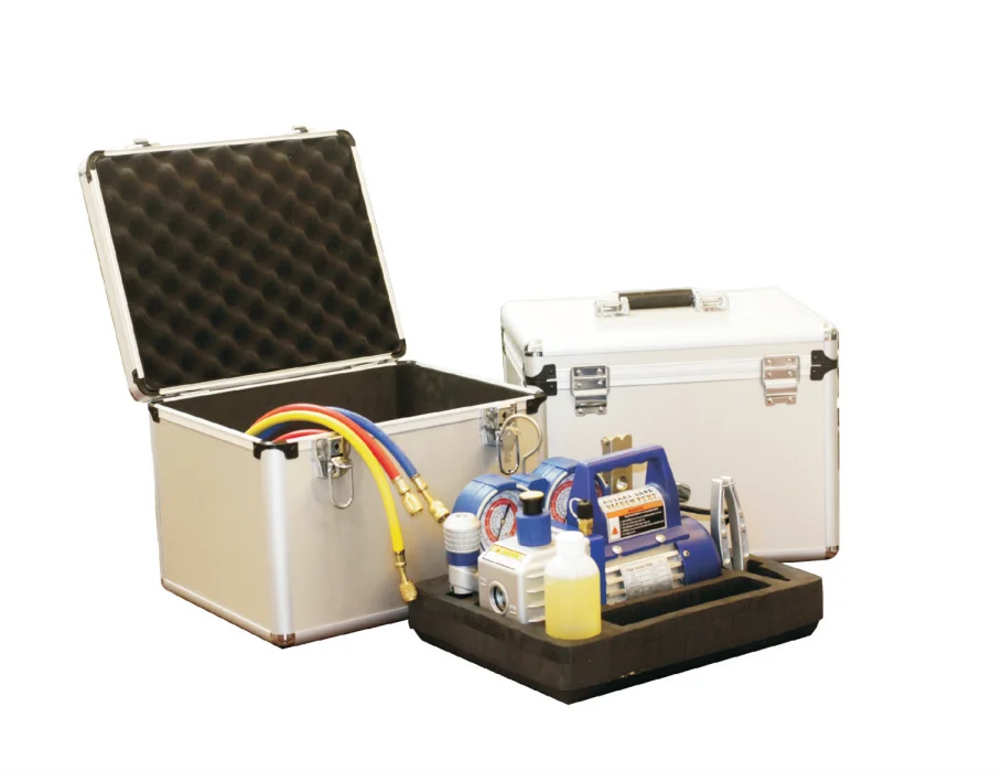 China Vacuum Pump Portable Box Aluminium case HVAC Refrigerant Vacuum Pump Set Vacuum Pump Kit for Car air Condition Repair