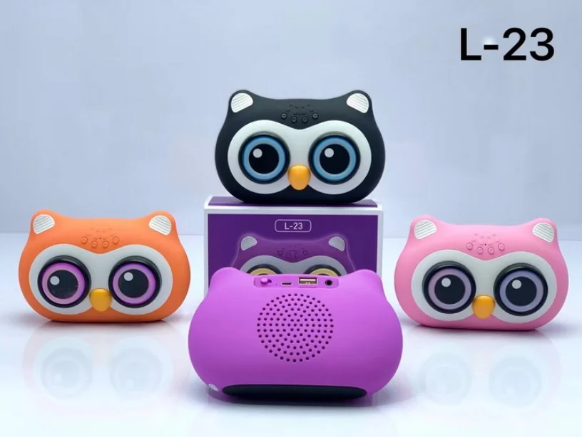 Cut Speaker Owl Design Build in Battery TWS Bass Stereo RGB Lights Children Mini Wireless Speaker Gift