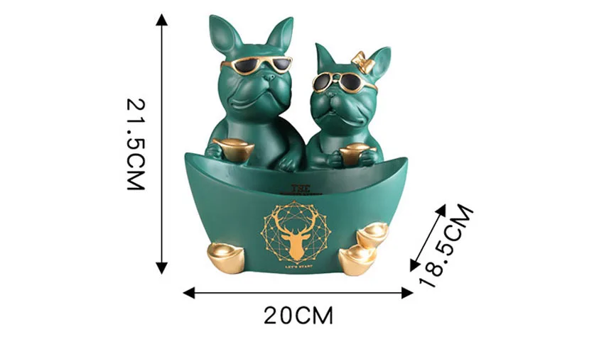 Creative Resin Lover Bulldog Dog Statue Animal Sculpture Storage Decoration Home Living Room Decor Housewarming Gift