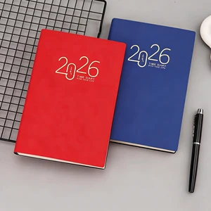 Custom Promotional A5 Notebook Journal PU Leather Business Logo Design 2026 Year Month Style and Fabric Cover for Diary Use