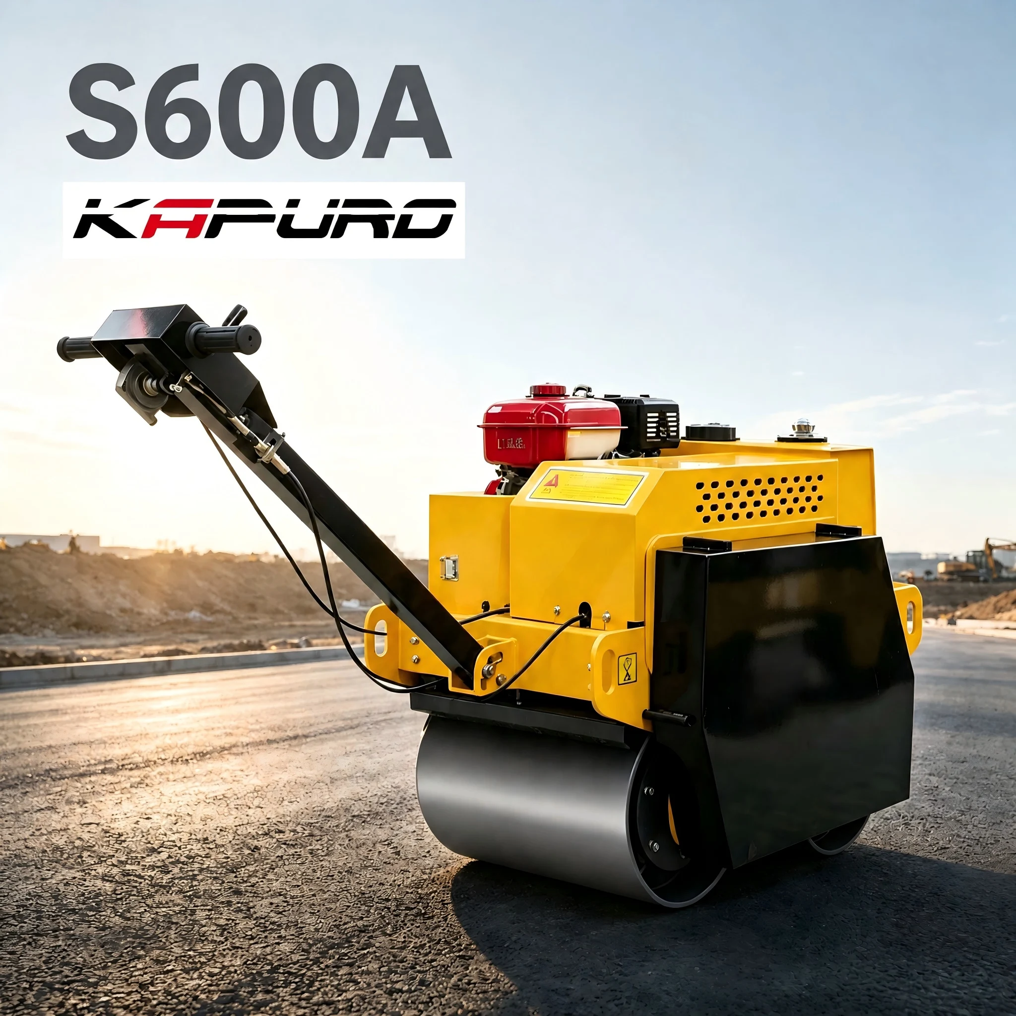 Vibratory Road Roller 600mm Walk Behind Compactor Roller 30kN Honda GX270 Engine Hydraulic Drive