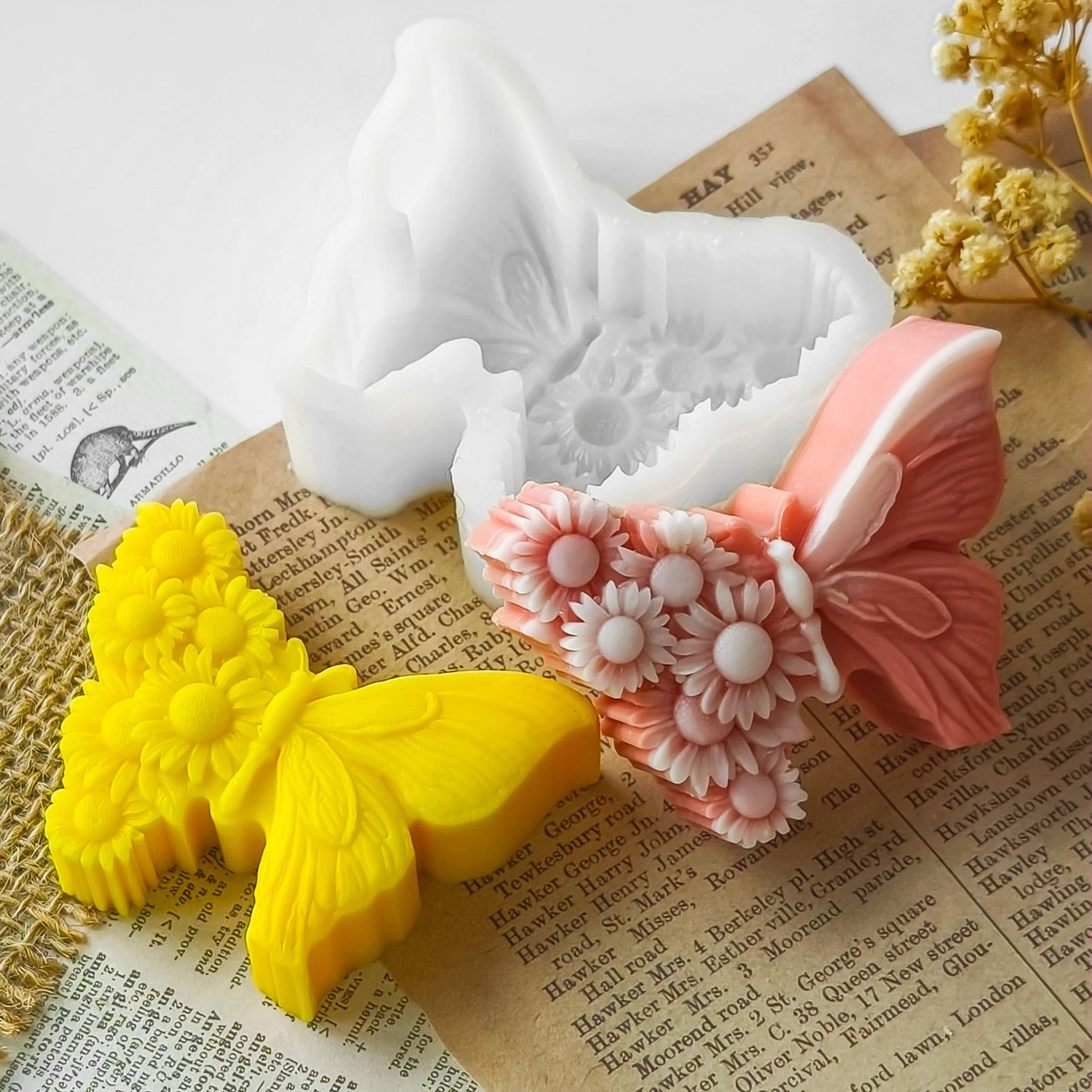 Stampo in silicone fai-da-te a forma di farfalla per decorazioni per torte, adatto per la preparazione di caramelle gommose e candele per sapone