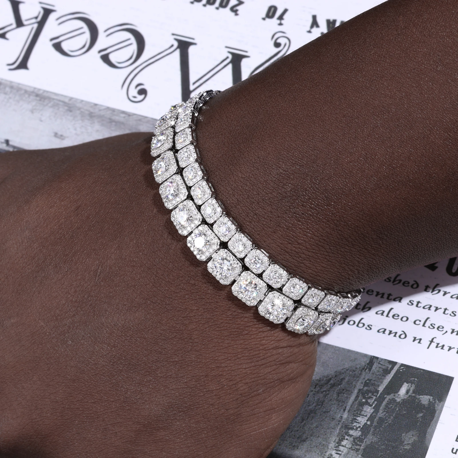 Bracciale Tennis Unisex Damiano Parati In Argento 925 E Zirconia, Elasticizzato E Senza Chiusura, Gioiello Ipoallergenico Per Uomo E Donna, Regalo Di Eleganza