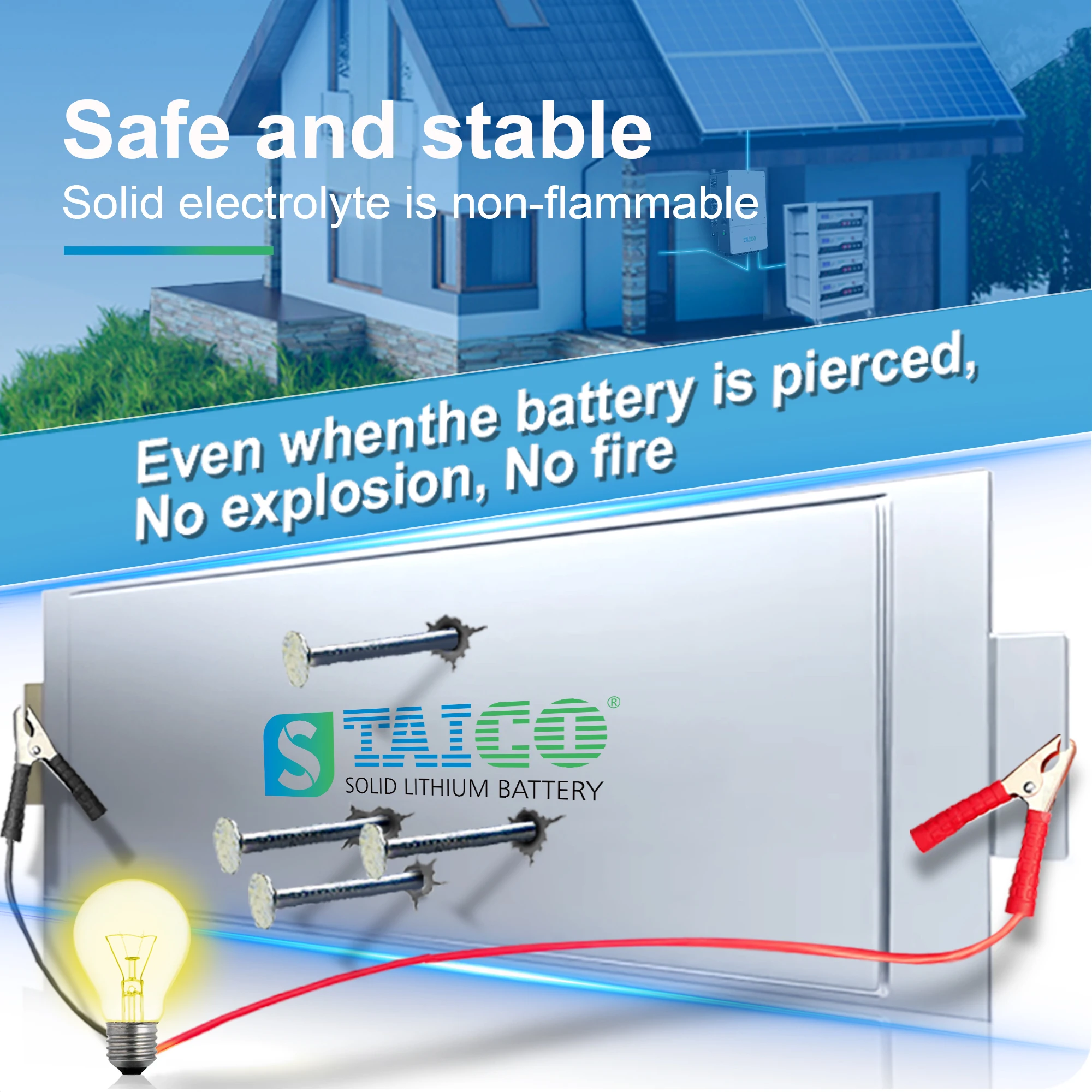 TAICO TKS500 Split Semi Solid 48v 100Ah Lithium Ion Batteries 5kWh 10kWh LiFePO4 Home Appliances 10 Years Warranty