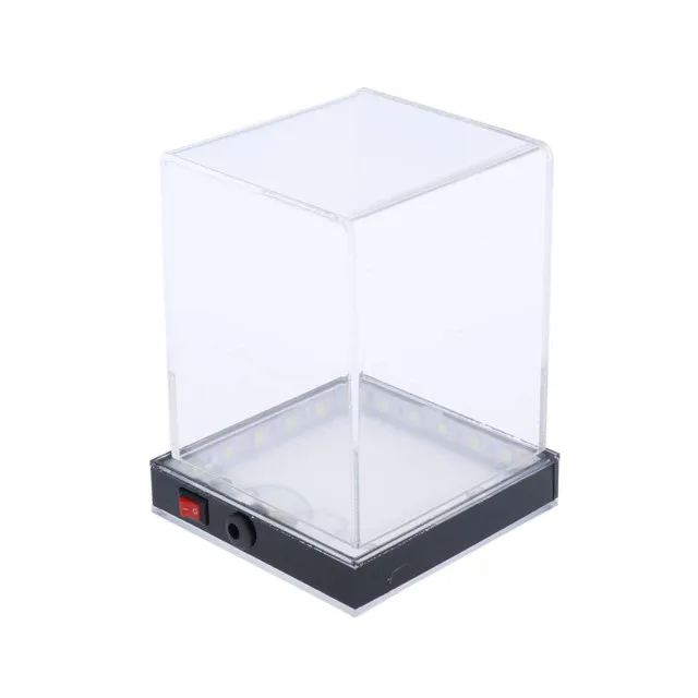 Dustproof Clear Acrylic Display Box Protection Model Show Case With LED Light 
