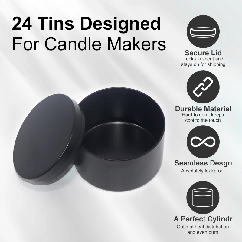 Custom Luxury 4oz 8oz 16oz Empty Candle Jar Wholesale Matte Black
