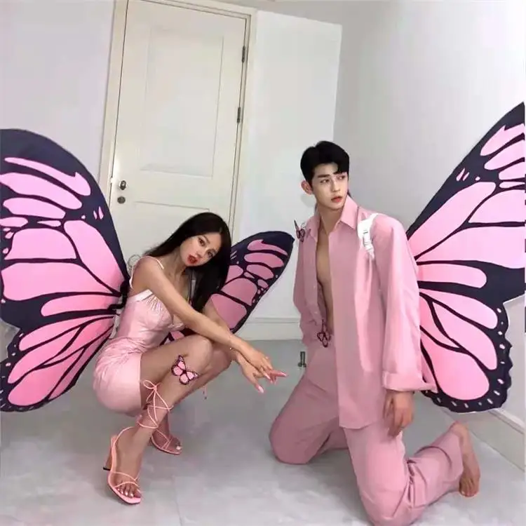 Glitter vlinder vleugels lichtblauw
