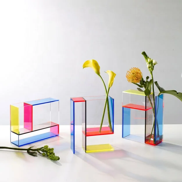 Custom Modern Clear Rectangular Acrylic Flower Display Box Elegant Desktop Storage Party Accessory Durable Perspex Factory