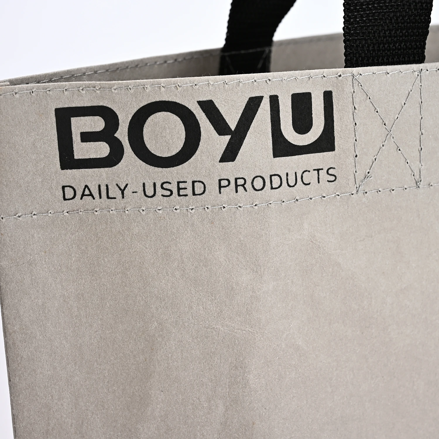 Shopping Bag Single Shoulder Handbag Dupont Paper Tote Bag Washable Kraft Paper with Cotton Linen Lining Natural Ecobags supplier