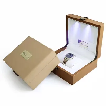LED leather luxury watch box packaging watch organizer watch boxes cases single