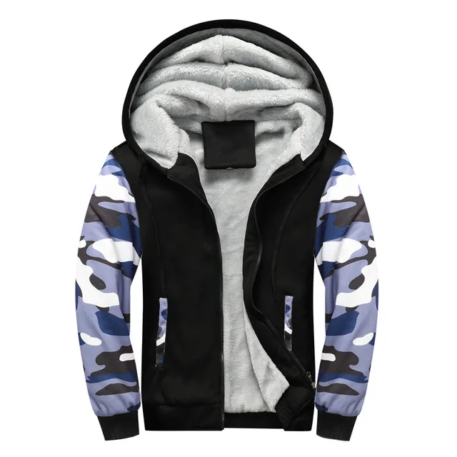 Fashion Camouflage Coat For Men 2024 Men's Zipper Outdoor Sweater Jacket Winter Warm Sweater