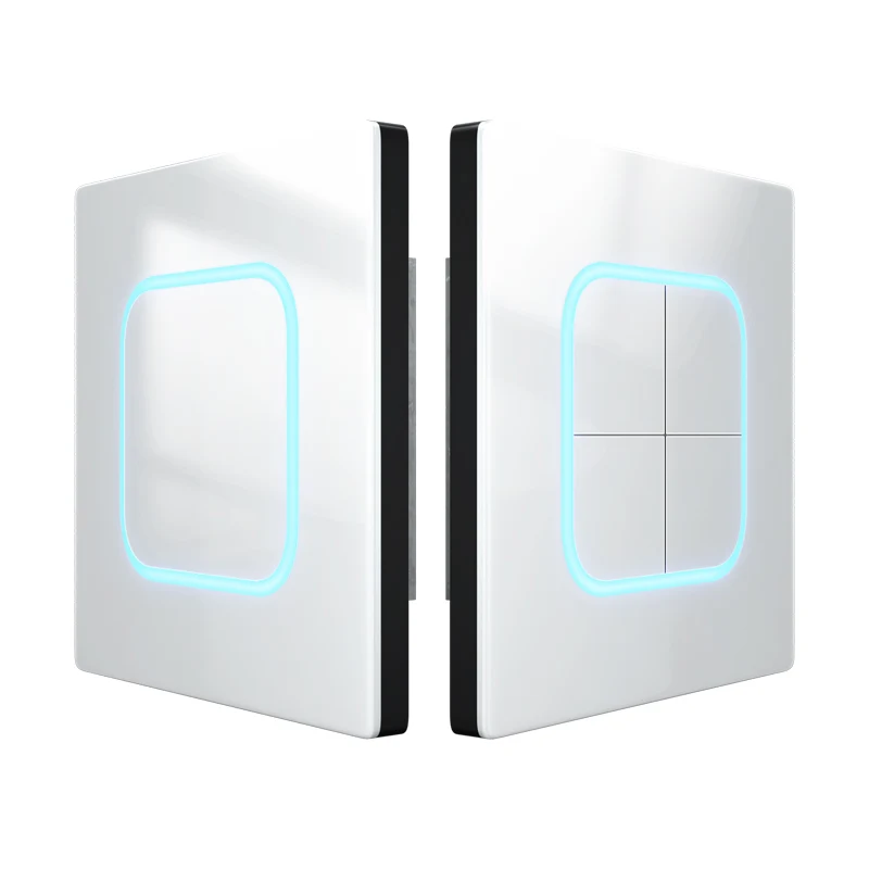 Modern Design LED Indicator Light Switch Tempered Glass Wall Plate Stylish 1Gang 1Way Wall Switch