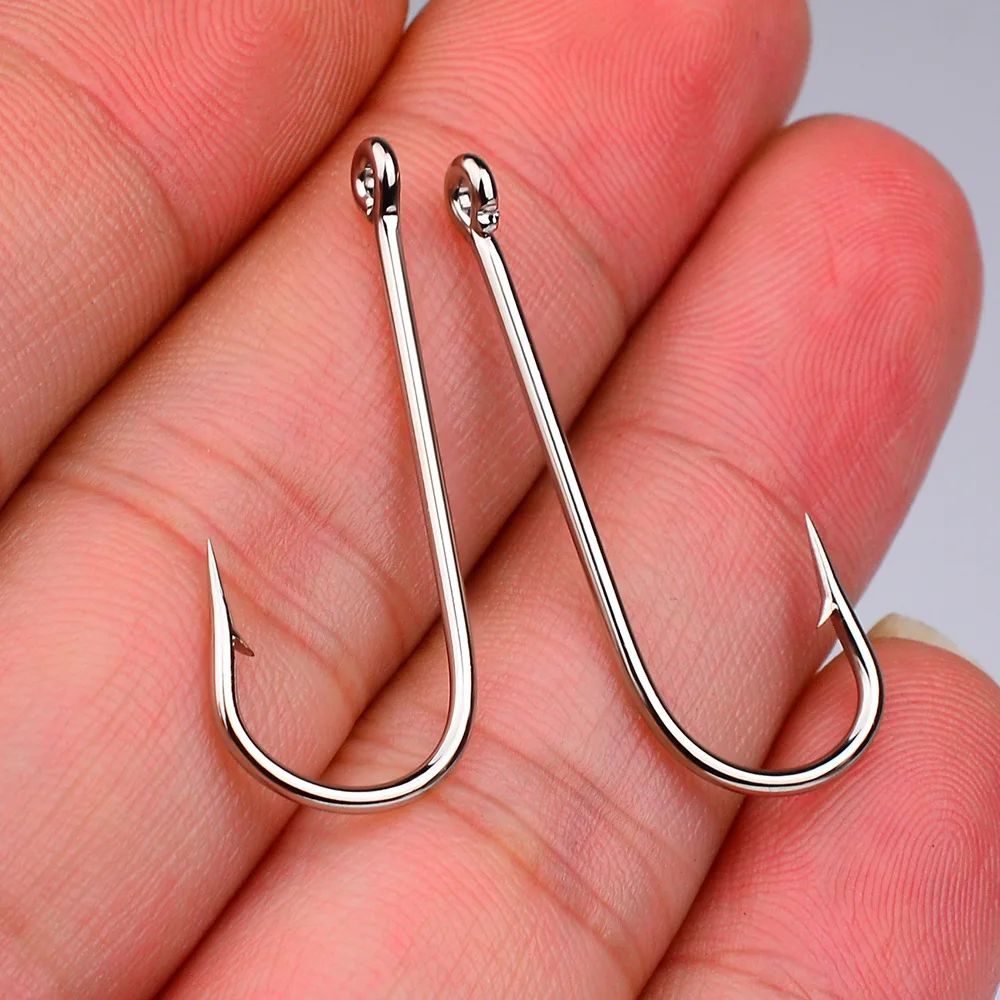 cheap sea fishing hooks 5#-15# 2335 Fishhook High Carbon Steel KIRBY SEA WITH RING Barbed Hook  Commercial Saltwater Round Bent Sea Fishing Hooks
