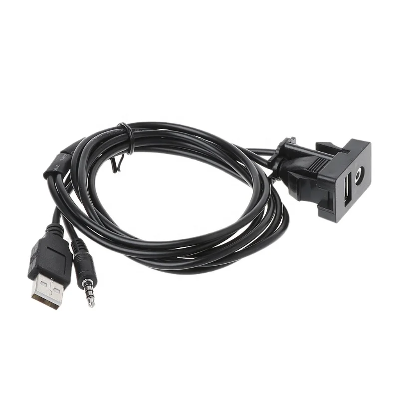 USB Aux Extension Cable with PVC Jacket for Toyota Car Dashboard Installation Computer Application