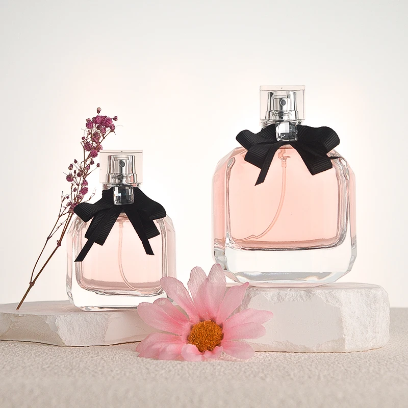 Factory Luxury 30ml 50ml 100ml Decorative Ribbon Bow Perfume Bottle for  Maiden Perfumes Atomizing Rectangular Crimp Spray Bottle