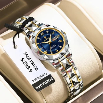 POEDAGAR Women Watches Luxury Top Brand For Man Business Wristwatch Waterproof Luminous Date Week Quartz Men's Watch High Quali