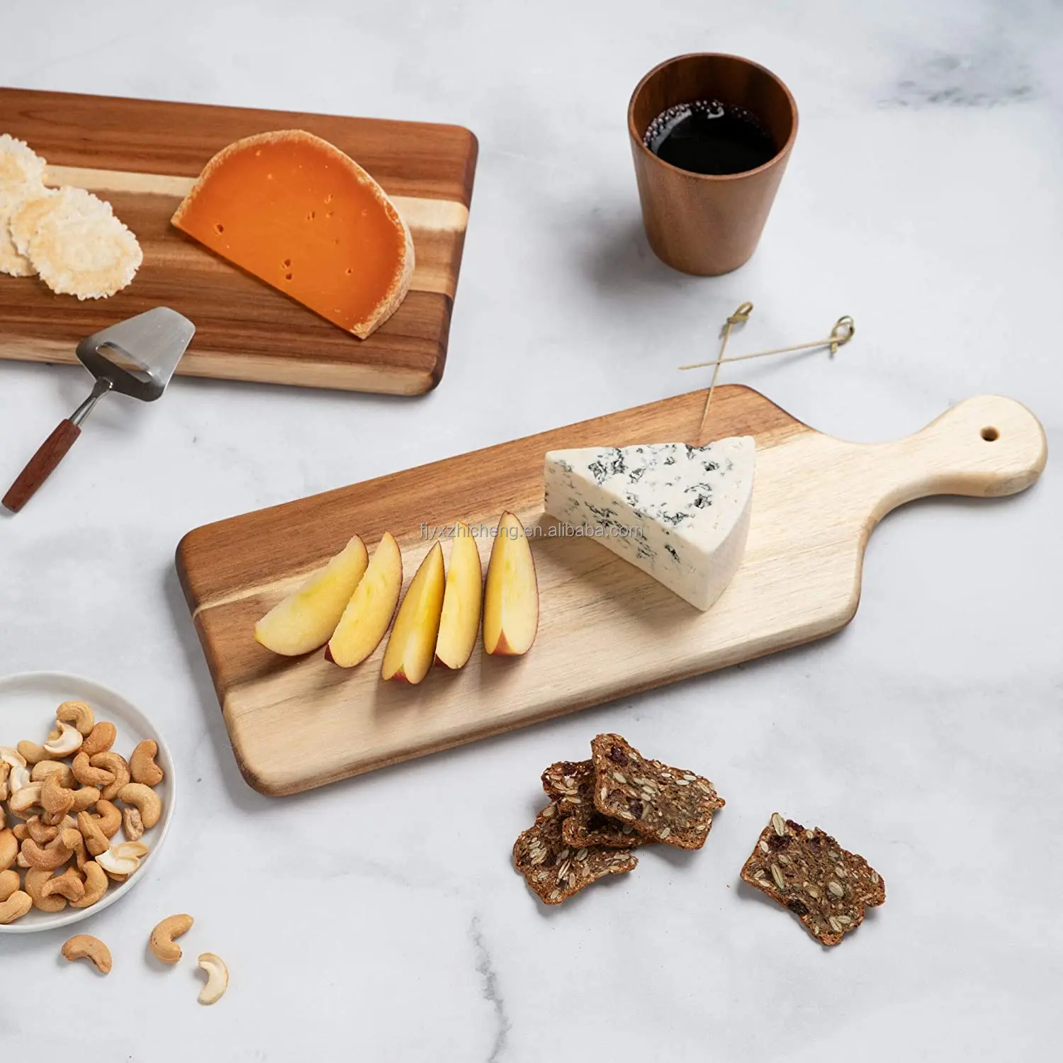 product acacia wooden cutting board with handle charcuterie boards wood board serving tray for kitchen-3
