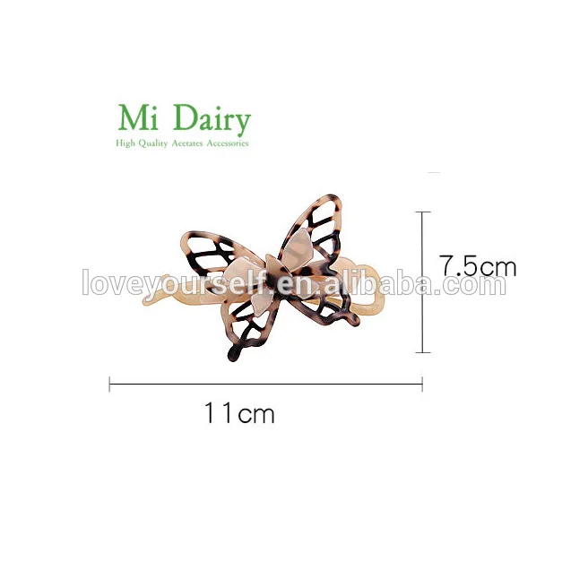 Профессиональные ацетатные зажимы для волос фиолетового цвета с бабочкой для женщин и девочек