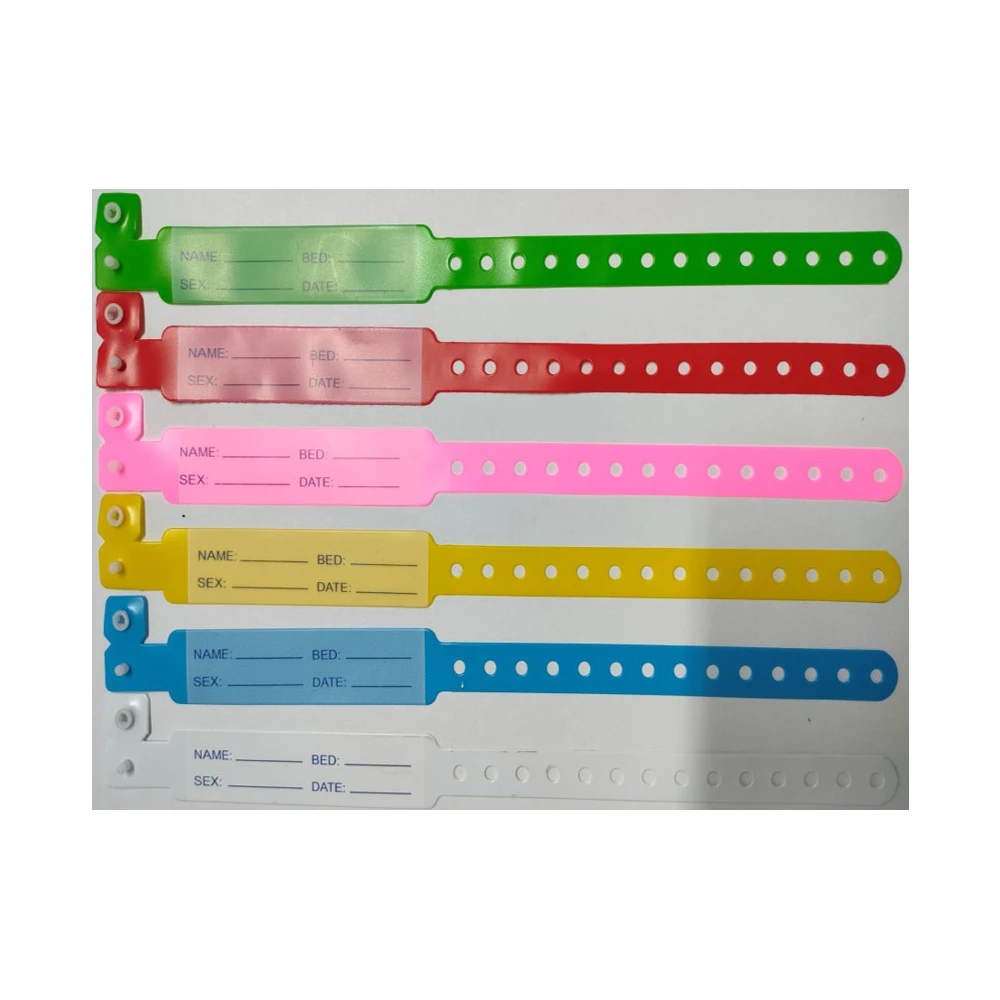 Custom waterproof write PVC Vinyl Identification Adult Child Infant Wristband ID Band Patient Wristband