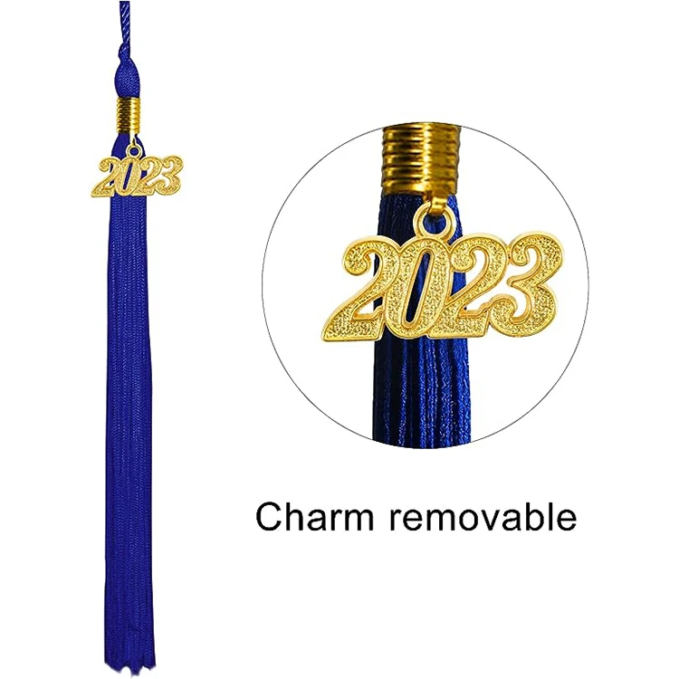 Customized University Royal Blue Matte Graduation Cap and Gown Toga with Tassel