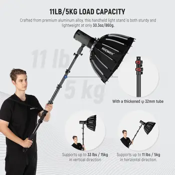 NEEWER 7.5ft/230cm Boom Pole Stand Portable Telescopic Aluminum Handheld Light Stand detail image
